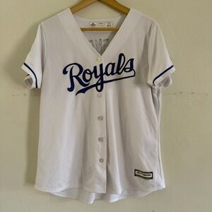 Kansas City Royals Stitched Hosmer MLB Majestic Jersey White Womens Size XLarge